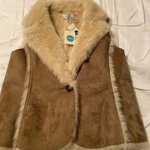Boden NWT Reversible Faux Fur Vest - 14